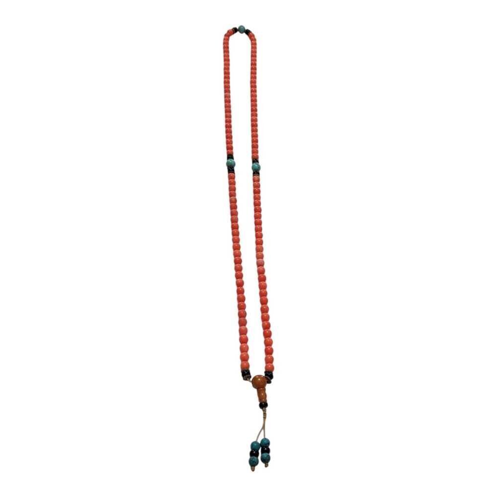Natural Coral Turquoise‎ & Carnelian Beaded Necklace Vintage Energy